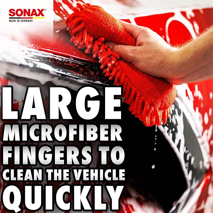SONAX Microfiber Wash Sponge – Scratch-Free Car Wash Sponge, Ultra-Soft Microfiber, High Suds Absorption, Safe for Paint & Clear Coat