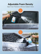 AstroAI Foam Gun Car Wash Gun with Wash Mitt, Quick Connect to Most Garden Hose, Foam Blaster Equips with 3/4” Universal Garden 3/8" Quick Connector, Amber Lable