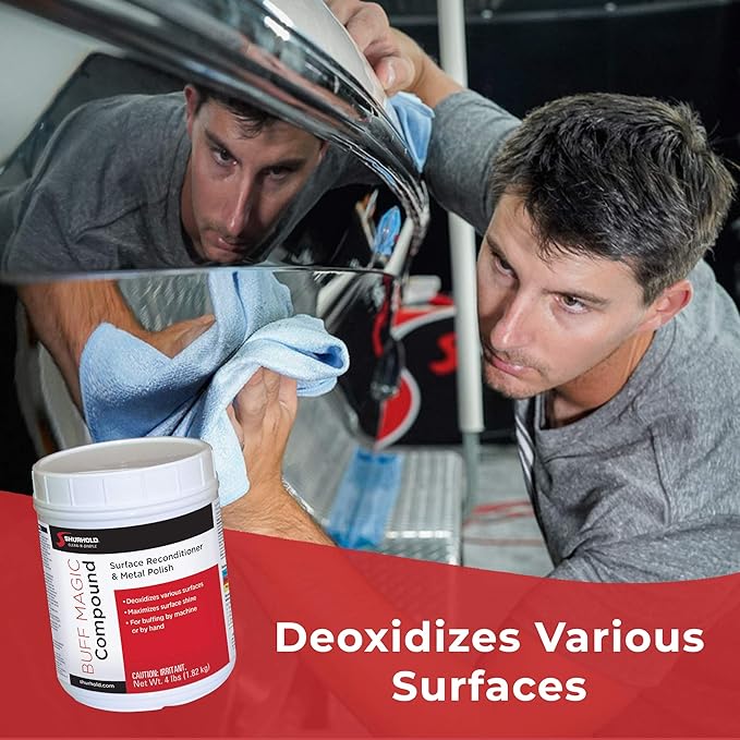 Shurhold Buff Magic Compound - Ultimate Restoration for Oxidation & Rust | Buffing & Polishing Pads for Metal & Gelcoat