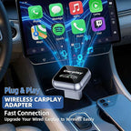 2026 Upgraded Wireless CarPlay Adapter for Apple iPhone, Plug and Play, Fast Auto-Connect, Realtek 8730E Chip Stable & No Latency, Wired to Wireless Adapter with USB-A/Type-C Port Gray-CT (CT106)