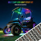 6PCS Golf Cart Underglow LED Light Kit, 28 Modes Full-Body Neon Glow, 12-85V, Music Sync, Wireless Remote, Waterproof Strips, Fits EZGO, Club Car, Yamaha Golf Carts, 6 Pack