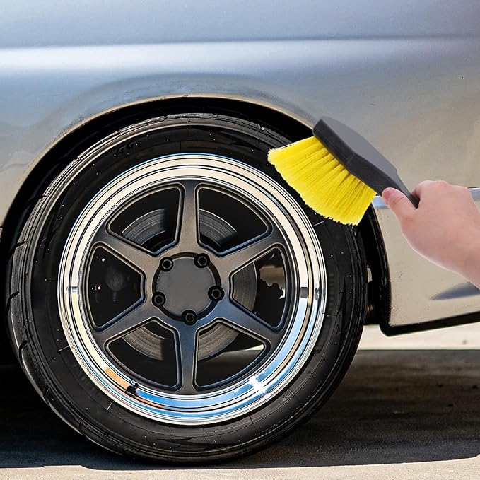 Ipetboom 9pcs Car Wheel Cleaning Brush Set, Auto Detailing Brushes for Tires, Dashboard, Air Vents, and Exterior Surfaces, Soft Bristle Kit for Vehicle Interior and Exterior Care
