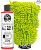 Chemical Guys CWS_101_16W Car Wash Starter Bundle - Maxi-Suds II Foaming Car Wash Soap, 16 oz, Cherry Scent + Green Chenille Wash Mitt (2 Items) Works on Cars, Trucks, SUVs, RVs & More