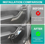 Front Door Grab Handle Pocket Organizer Compatible with 2011-2018 Jeep Wangler JK JKU Rubicon Sahara 2/4-Doors Accessories, Door Side Hanging Storage Box Expansion Accessories