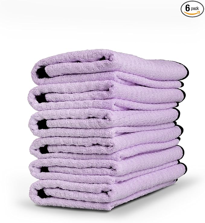 Adam's Polishes Waterless Wash Microfiber Towel - Waffle Weave Design Traps Dirt & Safely Cleans Your Car, Boat, RV, Truck, and More - Dries, Cleans with Waterless Wash System (6 Pack)