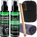 Leather Cleaner and Conditioner Cream Care Kit for Car Interiors Seats,Couches,Purses,Bags,Jackes,Boots