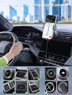 Wireless Car Charger, MOKPR 15W Fast Charging Auto Clamping Air Vent Car Phone Holder with LED Light Car Charger for iPhone 16 15/14/13/12 Pro Max Plus, Samsung S23/S22/S21,etc