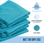 GREEN LIFESTYLE Microfiber Cleaning Cloth 11.5" x 11.5" 50 Pack - Edgeless Microfiber Towels for Cars, Cleaning Rags, Lint Free Car Microfiber Towel, Reusable Cleaning Cloths (Multicolor)