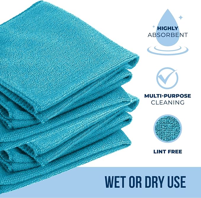 GREEN LIFESTYLE Microfiber Cleaning Cloth 11.5" x 11.5" 750 Pack - Edgeless Microfiber Towels for Cars, Cleaning Rags, Lint Free Car Microfiber Towel, Reusable Cleaning Cloths (Multicolor)