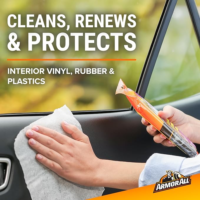 Armor All Car Protectant Wipes, Interior Car Wipes with UV Protection Against Cracking and Fading, 60 Wipes