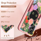 for Moto G Power 5G 2024 Case - Compatible with MagSafe Women Girls Cute Magnetic Phone Cover Girly Cat Flower Floral Heavy Duty Shockproof Design for Motorola Moto G Power 5G 2024 Cases