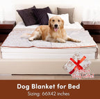 Stuffed Large Brown Premium Soft Dog Blanket, with Flannel Cute Paw Print, 43 * 66 inches, Cat Blanket Maltipoo Puppy Essentials