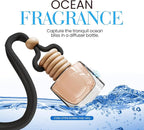 Ocean Fresh Car Air Freshener | Long Lasting Hanging Car Freshener with Vent Clip | New Car Fragrance, Slow-Release Aroma Technology, Adjustable Scent Intensity | Scented Interior Diffuser by Perfa