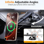 Coolpow for MagSafe Car Mount Charger【Ultra Magnet】Magnetic Phone Holders for Your Car Charger Magnetic Wireless Car Phone Holder Charger Car Accessories Mothers Gifts for iPhone 17 16 15 Speakerphone
