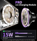 for MagSafe Car Mount Charger Dash Vent Windshield Wireless Car Charger with LED Light, Magnetic Phone Holder for Car for iPhone 17 16 15 14 13 12 Series, Fit MagSafe Accessories (Purple)