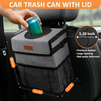 Vankor Car Trash Can Trash Bag Bin Hanging Waterproof Automotive Car Garbage Cans Leak Proof Vehicle Trash Can Grey
