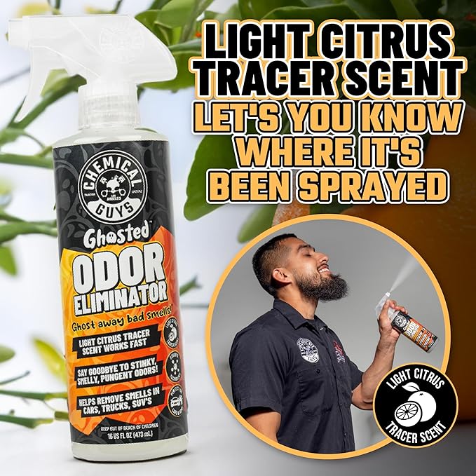 Chemical Guys SPI2321603 Ghosted Complete Interior Vehicle Odor Eliminator, Great for Cars, Trucks, SUVs, RVs, Home, Office & More, 16 fl oz (3 Pack)
