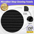 Microfiber Cleaning Cloth, 150 Pack Black Cleaning Rags Microfiber Towel Bulk Absorbent Lint-Free Wash Cloths, All-Purpose Towels for Cars, Shop, Automotive, Garage, Home & Kitchen