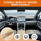 Upgrade 2-in-1 Car Seat Gap Filler Organizer 2 Pack PU Leather Gap Blocker to Stop Keys, Phone, Coin from Falling Between Seat & Console (Beige)