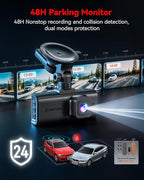 REDTIGER 4K STARVIS 2 Dash Cam Front and Rear, 5GHz WiFi 20MB/s Download, 128GB Card Included, Voice Control, Dash Camera for Cars with 3.18" Touch Screen, GPS, Loop Recording, Parking Mode(F7N Touch)