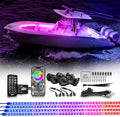 OPT7 Aura DreamColor Boat Lights Waterproof, 12V RGB-IC Marine LED Strips with APP & Remote Control, Multi Color Chasing Lighting Kit, Interior Deck Light for Pontoon Jon Bass Boat, Outdoor Gifts