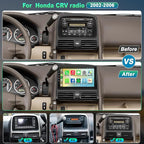 4G+64G Car Radio for Honda CRV 2002 2003 2004 2005 2006, Support Wireless Carplay&Android Auto, Bluetooth/Voice Control/GPS/WiFi/Back-up Camera/SWC/FM, 9 Inch IPS Touch Screen for Honda CRV