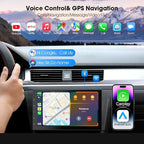 Wireless CarPlay Screen for Car & Android Auto Head Unit - Touchscreen 7 Inch Double Din Car Stereo with Backup Camera for All Cars (2+64GB)