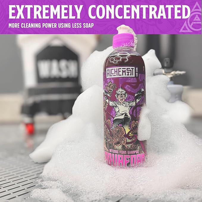 Alchemist AquaFoam Car Wash Soap | pH Neutral Snow Foam Shampoo for Auto Detailing | High Foaming Car Soap for Foam Cannons & Pressure Washers | Safe for Ceramic Coatings & Wax | 16 oz