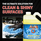 AIM Chemicals Wash N Wax Car Soap - pH neutral for cars, trucks, boats, and RVs. Protects wax and sealants. Use with foam cannon or hand wash. Ideal for detailing and cleaning supplies (AC WW5)
