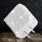 Aolcev for iPhone Charger Fast Charging Bling USB C Charging Block 30W Rhinestones Type C Charger Blocks for iPhone 17 16 15 14 13 12 iPad Bling Fast USB C Adapter for Samsung S26 S25 S24 S23 Sliver