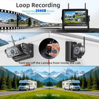 ZEROXCLUB Magnetic Wireless Backup Camera: 7" HD 1080P DVR Monitor with 1 Rear View, 2 Side View Cameras, IR Night Vision, Portable Rechargeable Camera for RV/Trailer/5 Wheels/Camper BC703