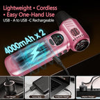 Cordless Air Duster & Handheld Vacuum 2-in-1, 8000mAh Rechargeable with Type-C Charging for Car, Keyboards, Electronics & Home – Pink