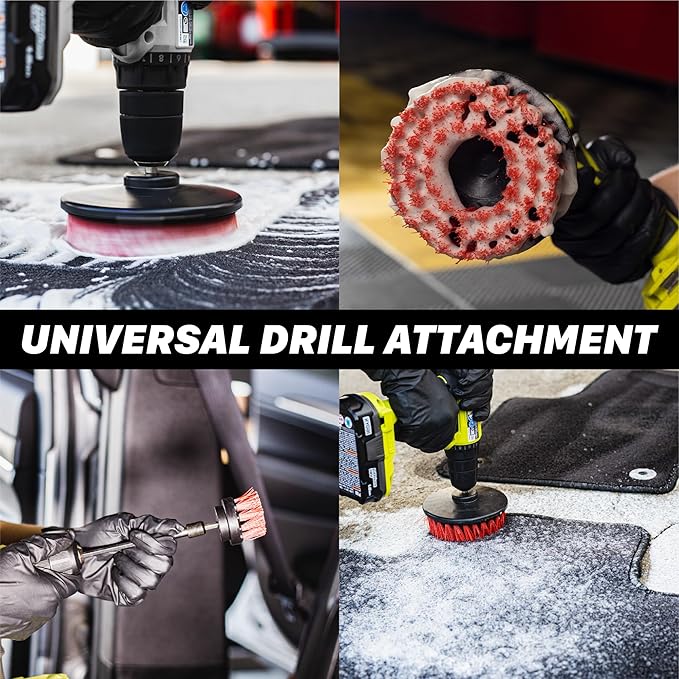 Maxshine 2" Universal M8 Medium-Duty Upholstery & Carpet Drill Brush – Power Scrubber Attachment for Car Detailing – Removes Grime, Stains & Spots from Fabric, Seats & Carpets
