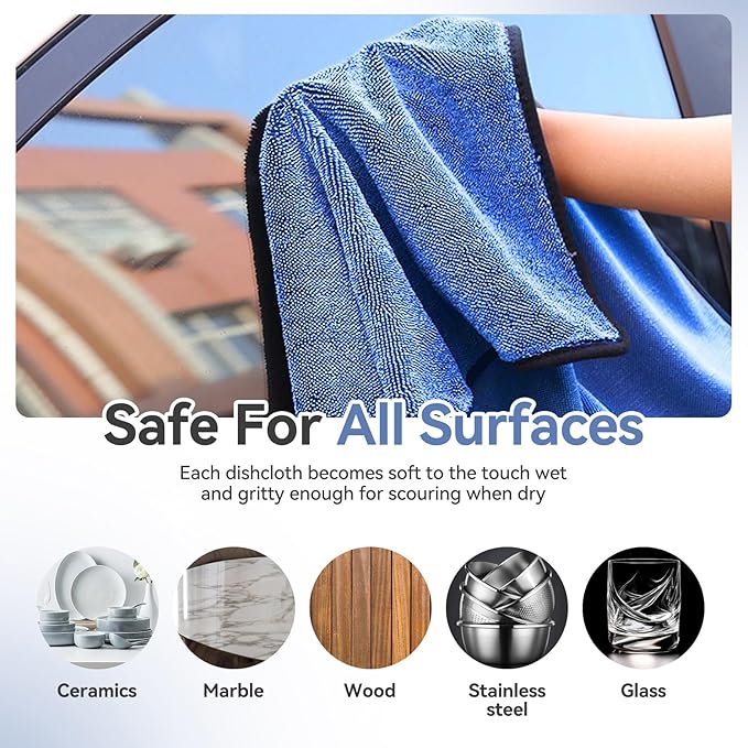 Shower Cleaning Cloths, Microfiber Towels for Cars, Soft, Absorbent, Quick Drying, and Non damaging car Cleaning Cloths, Car Drying Towels are Very Suitable for Cars, Trucks, Motorcycles