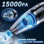 Handheld Vacuum Cordless, 15000Pa Powerful Car Vacuum Cleaner - 7800mAh Rechargeable Portable Mini Vacuum with 70000RPM Motor, 5 Nozzles, Low Noise, Washable Filter, for Car, Home, Office, Pet