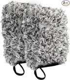 2PCS Microfiber Car Wash Mitt, Car Wash Gloves, 6.0 x 5.3 Inch Microfiber Wheel Cleaning Mitt, Car Washing Accessories Super Soft Long Hair Car Detailing Washing Gloves for Auto Cleaning