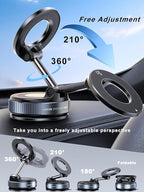 snanlen Upgraded 360° Nano Gel Vacuum Magnetic Phone Holder, 108+LBS Heavy Duty Suction Cup Phone Mount for Car Dashboard & Windshield, 3000gf MagSafe Compatible with iPhone 17/16 Pro Max