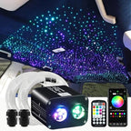 ATOKEE Twinkle 800pcs Starlight Headliner Kit, 0.03in 9.8ft Fiber Strands 20W Dual Color Dual Head Fiber Optic Car Star Roof Lights with APP/Remote Control