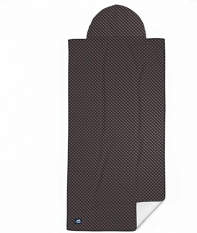 Gone For a Run Car Seat Towel Cover – Hooded Moisture-Wicking Microfiber Seat Protector – 30" x 60" – for Runners and Outdoor Enthusiasts – Carbon Fiber