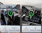 Car Phone Holder,2 Pack Magnetic Car Mount 15W-Qi Fast Wireless Car Charger Dashboard Windshield Vent Cell Phone Holder for Your Car Compatible with iPhone 17 Pro Max/17 Air/16 Pro/15 Plus/14/13/12/11
