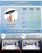 Backup Camera【 Switchable Button】 Support AHD 1080P/720P/CVBS/PAL, 170° Wide Angle, Super Clear Night Vision, IP69 Waterproof Reverse Camera, Front/Side/Rear View Camera for Cars/Trucks/SUVs/Vans