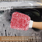 HARFINGTON Chenille Microfiber Car Wash Mitts 9.1" x 6.7" Scratch Free Wash Gloves Absorbent Double Sided Plush Cleaning Drying Mitts for Car Washing Home, Gray