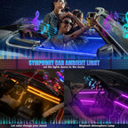 Acrylic Interior Car LED Strip Light with APP, RGB 10 in 1 with 175 inches 600 LEDs Fiber Optic Ambient Lighting Kits, 16 Million Colors Sound Active Function Car Neon LED Strip for Car