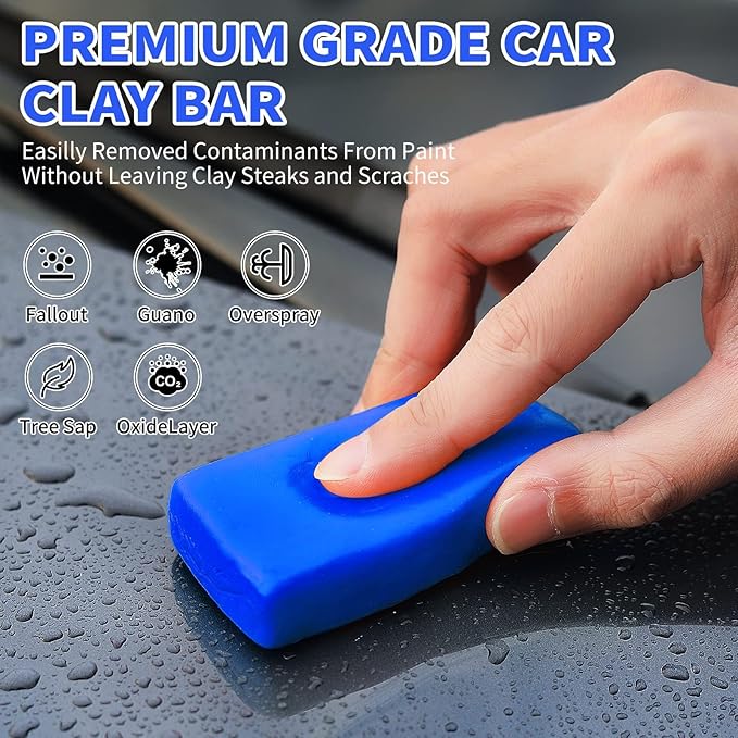 Wontolf 10 Pack Clay Bars Auto Detailing Premium Grade Magic Clay Bar Kit Car Detailing Kit with Washing and Adsorption Capacity for Car Detailing Car Wash Clean 10x50g