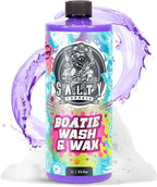 Salty Captain Boatie Wash N Wax - (Bubble Gum Scent) Foaming Car & Boat Wash and Wax Concentrate, Cleans Away Salt, Marine Residue, Dirt | pH Balanced