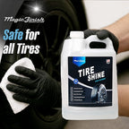 Magic Finish Tire Shine (1 Gallon) – Silicone-Based Tire Dressing for Long-Lasting Wet Look – High-Gloss Car Cleaning Supplies for Pro Detailing Results