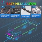 MICTUNING N8 RGBW Underglow Light Bars Specially for RVs, App/Remote Control, Aluminum Housing Waterproof, Exterior Neon Accent Underbody LED Light Strips, w/ 2PCS 11.5FT Extension Cords, 8PCS