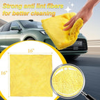 Microfiber Car Wash Cleaning Towels, 450gsm Ultra-Thick Highly Absorbent Lint-Free Detailing Cloths, Scratch Free Reusable Rags for Car Interior & Exterior - Coral Fleece, Blue, 6 Packs