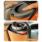 2026 Upgrade 4-in-1 Car Organizer Back Seat, Leather Multifunctional Car Organizer and Storage Box with Cup Holders for Hold Phone, Snacks, Drinks, Handbag, Keep Your Ride Clean & Organized (Orange)