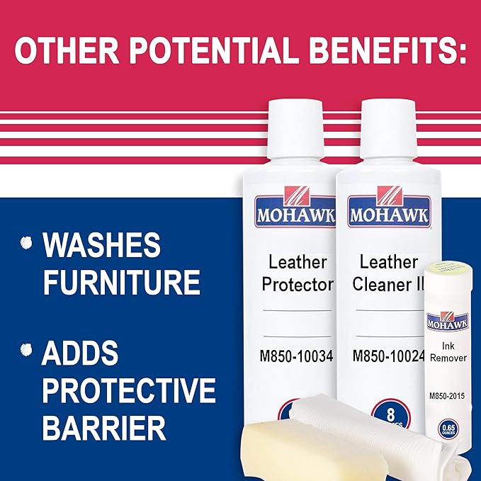 Mohawk Leather Care Kit, Includes Cleaner II (M850-10024), Leather Protector (M850-10034), Ink Remover (M850-2015)